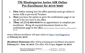 Pre-Enrollment for TK/Kindergarten - article thumnail image